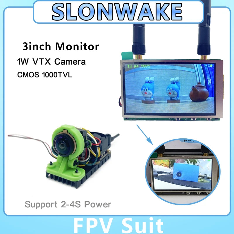 SLONWAKE 5.8G fpv drone image transmission module 1000mW starlight microphone 3 inch Monitor 480*272px for FPV Drone Airplane SLONWAKE 5.8G fpv drone image transmission module 1000mW starlight microphone 3 inch Monitor 480*272px for FPV Drone Airplane